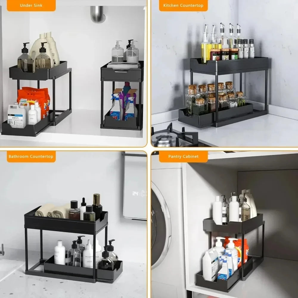 2-Tier Sliding Under-Sink Organizer
