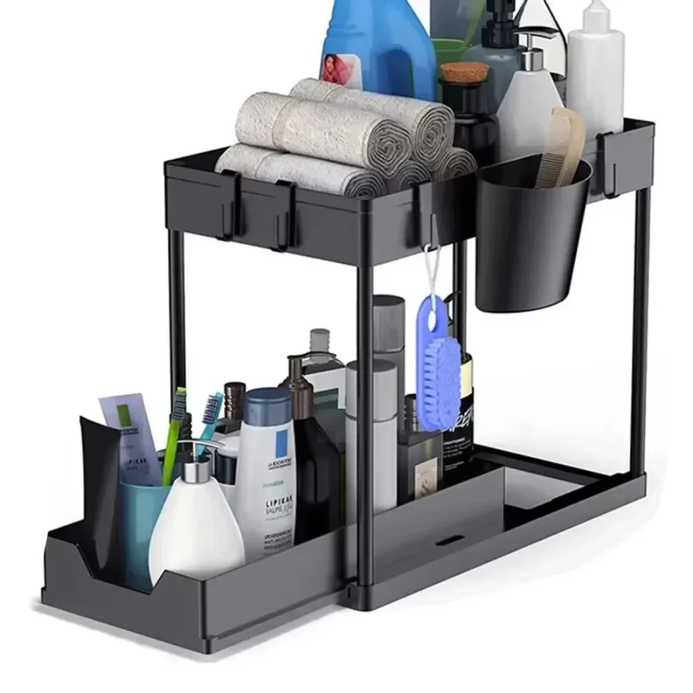 2-Tier Sliding Under-Sink Organizer