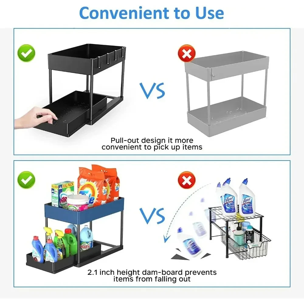 2-Tier Sliding Under-Sink Organizer